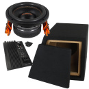 Auto Mini Aktiv Subwoofer: Musway MW622 im Bandpass Gehäuse + Verstärker