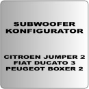 Subwoofer Konfigurator 1 für Fiat Ducato, Peugeot Boxer, Citröen Jumper