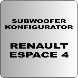 Auto Subwoofer Konfigurator 1 für Renault Espace 4