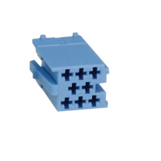 Mini ISO Stecker Leergehäuse 8 Polig Blau