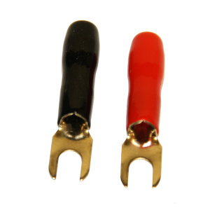 1 Paar Gabel-Kabelschuh 6 qmm (rot/schwarz)