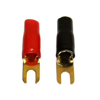 1 Paar Gabel-Kabelschuh 10 qmm (rot/schwarz)