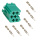 Mini ISO Stecker Leergehäuse 6 Polig Grün inklusive 6 Stück Micro Timer Kontakte