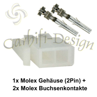 Molex Stecker Gehäuse 2 PIN + Kontakte