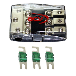 3-fach Auto Stromkabel Sicherungsverteiler + 125A Sicherungen