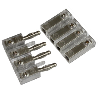 Lautsprecher Verbinder 4-polig bis 4 qmm Nickel-Satin